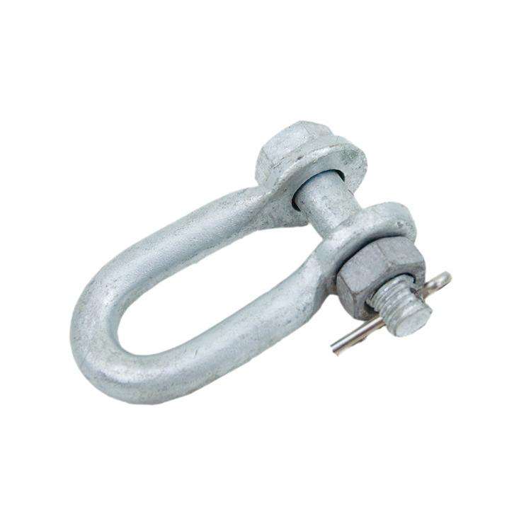 U Type Shackle Clevis, Hot Dip Galvanized Carbon Steel Power Line Connecting Shackle for Insulator String Assembly